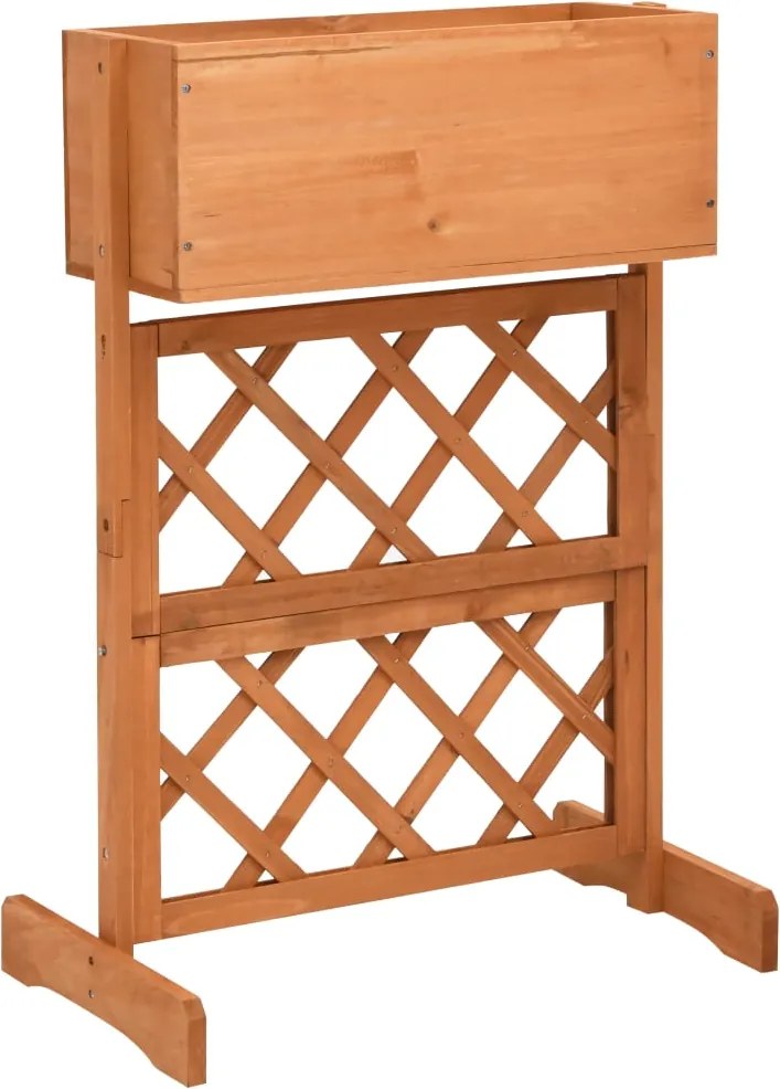 vidaXL narancssárga tömör fenyőfa rácsos kerti ültetőláda 45x30x74 cm