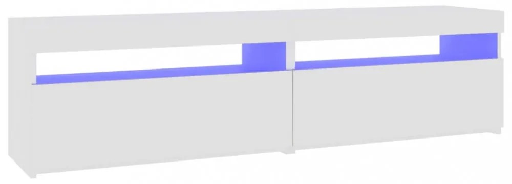 2 db magasfényű fehér TV-szekrény LED-világítással 75x35x40 cm