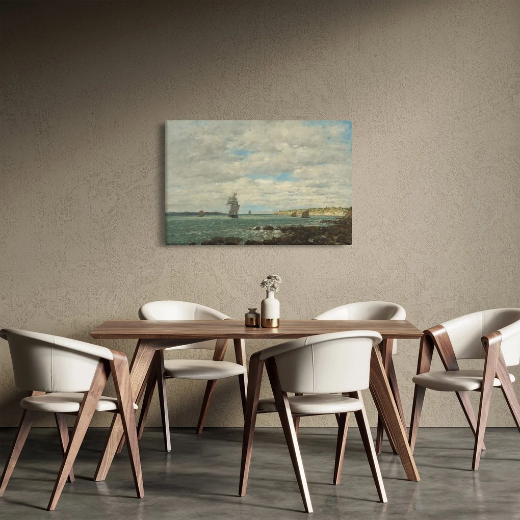 Kép - Eugène Boudin, Coast of Brittany, reprodukciók (90x60 cm)