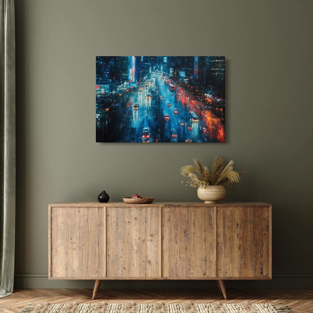 Kép - Nagyváros, olajfestmény (90x60 cm)