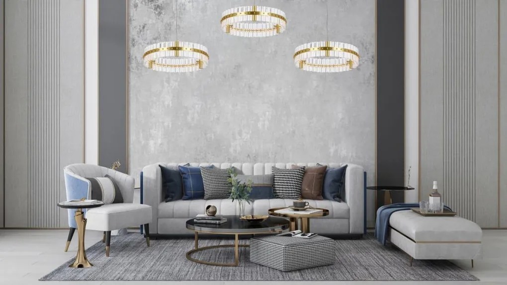 KING HOME MSE010100165 SATURNUS Kristály Függesztett Lámpa Arany LED IP20