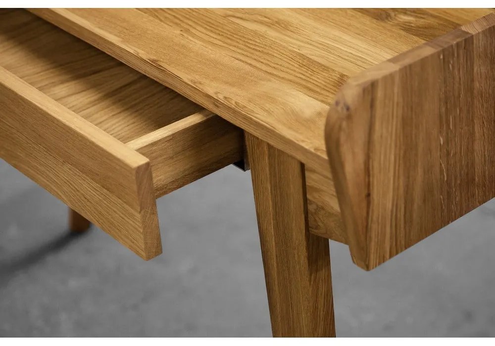 Tölgyfa fésülködőasztal tükörrel 110x45 cm Retro - The Beds