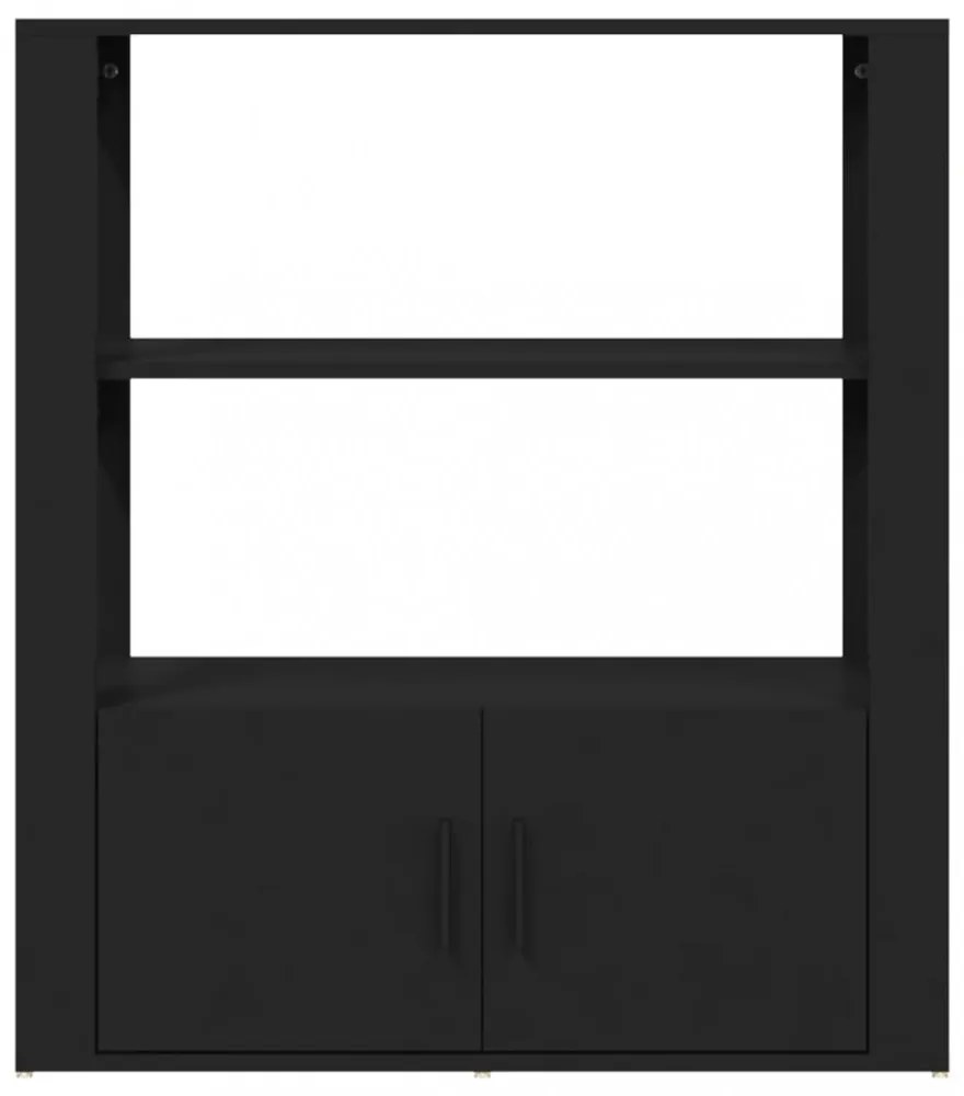 fekete szerelt fa tálalószekrény 80x30x90 cm