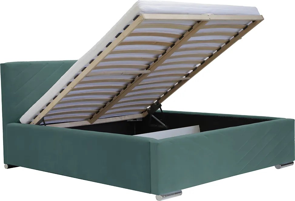 Kárpitozott ágy tárolóval és COOL matraccal 120x200 cm Menta