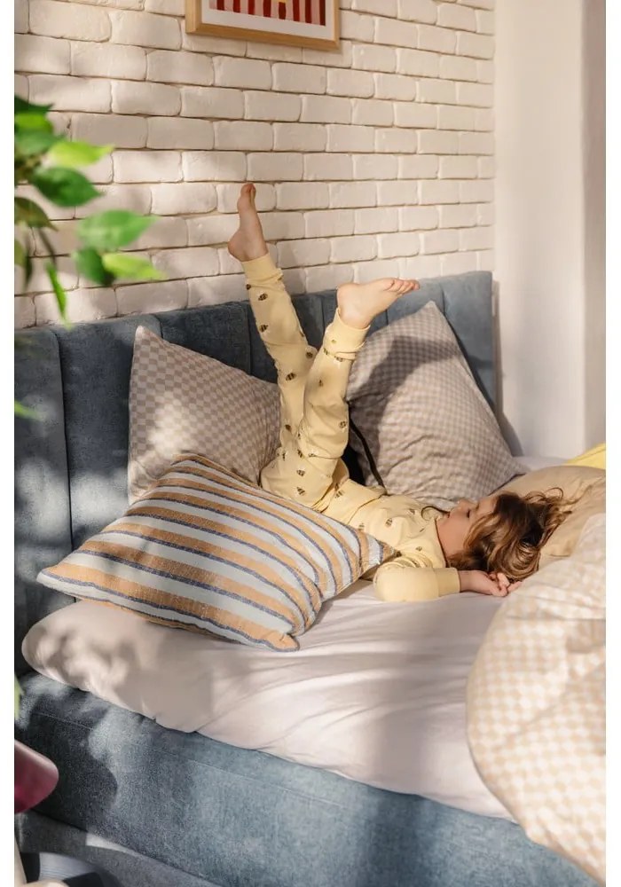 Kék ágyneműtartós boxspring ágy 160x200 cm Elva Bold Line – Bonami Selection