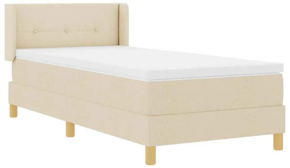 Boxspring Ágy Matrac – Krém, 90 x 200 cm, Szövet