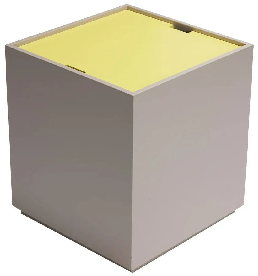 Sárga-szürke kőrisfa tárolóláda 40x45 cm Vault – Hübsch