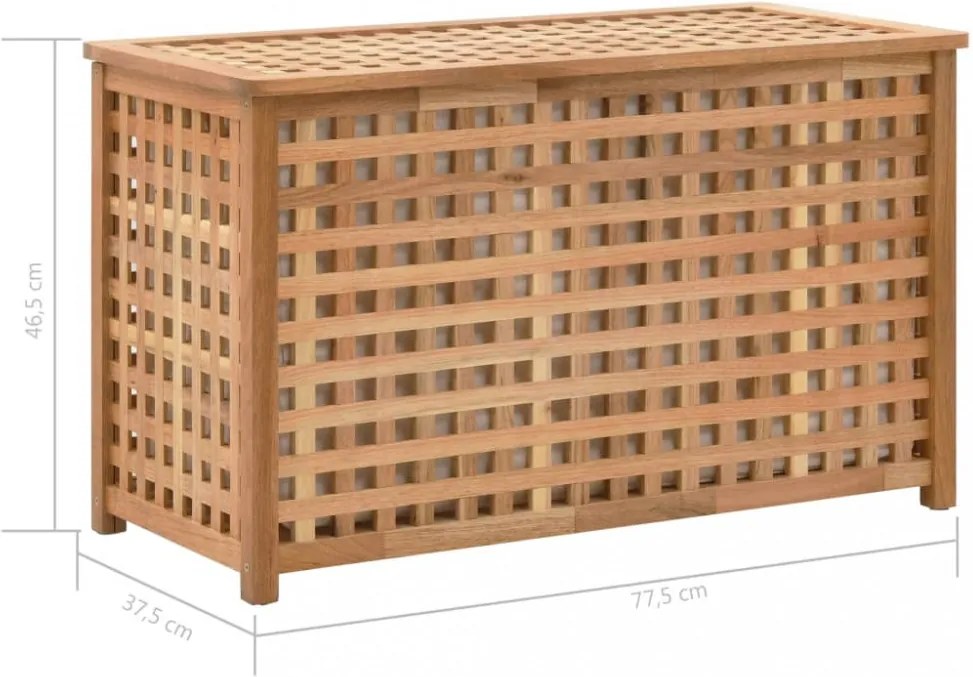 tömör diófa szennyestartó láda 77,5 x 37,5 x 46,5 cm