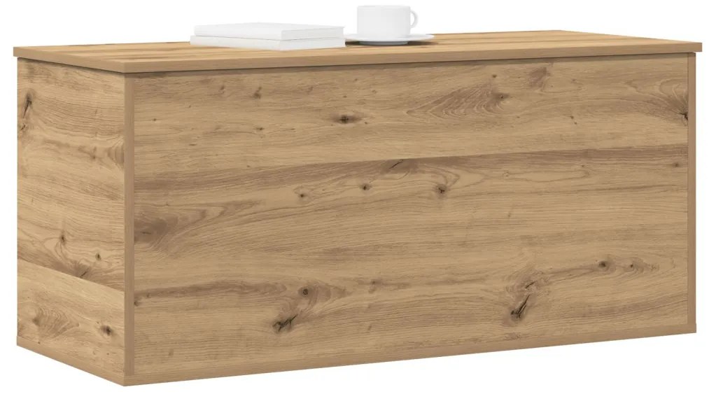 Tároló Doboza Fedéllel Kézműves Tölgy 100x42x46 cm Mérnöki Fa