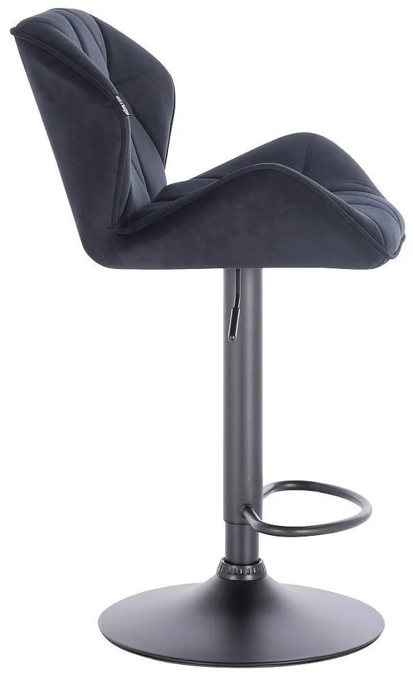 HR111W Fekete modern velúr szék fekete lábbal