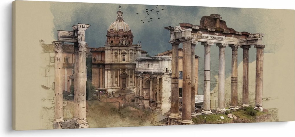 Kép - Forum Romanum, Róma, Olaszország (120x50 cm)