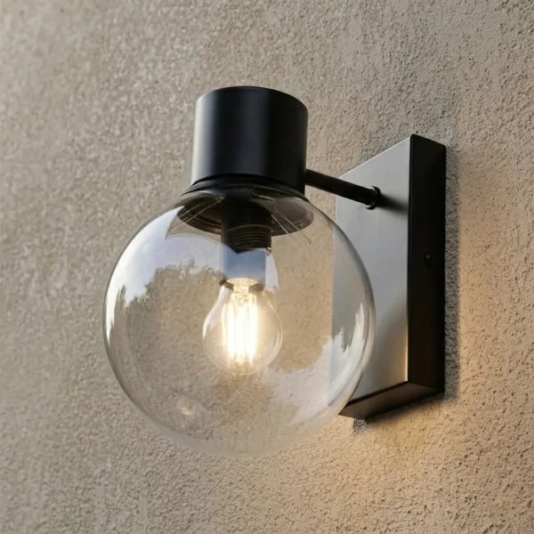 Fali lámpa SFERIO 1xE14/5W/230V fekete/átlátszó