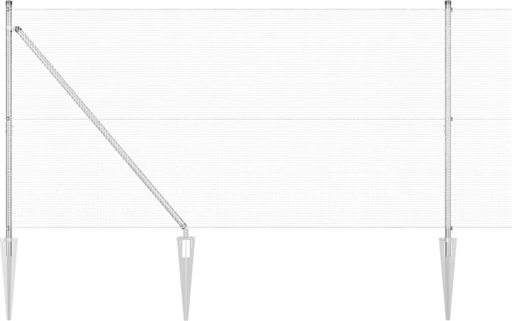 vidaXL Kerítésoszlop Ezüst 50 x 1,4 m (12 x 12 mm háló) Acél