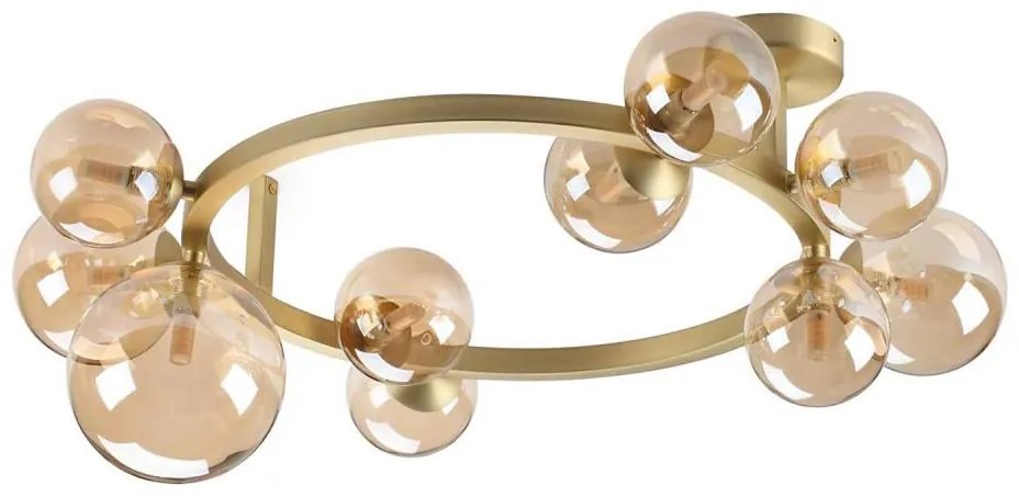 Ideal Lux - LED Felületre szerelhető csillár PERLAGE 10xG9/3W/230V átm. 70 cm arany/füstös