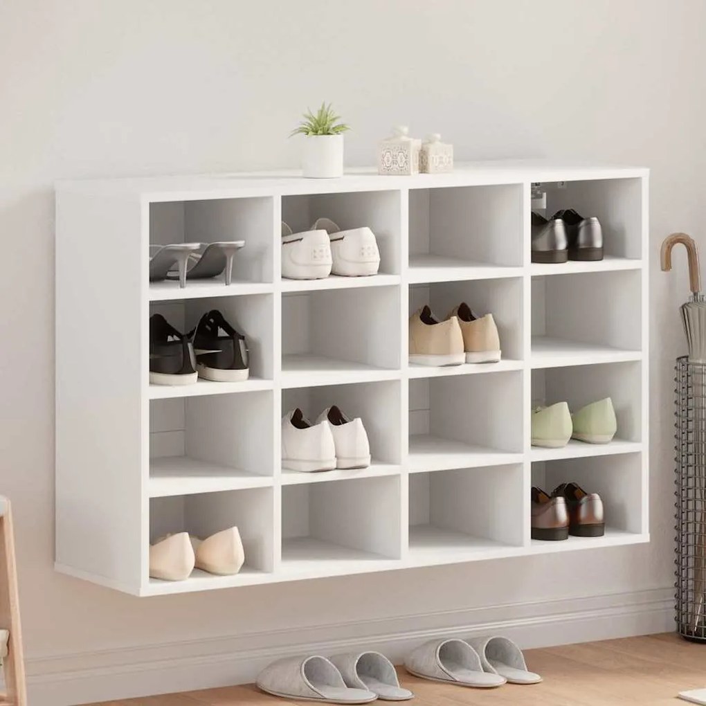 Cipősszekrény polcokkal Fehér 103 x 30 x 67 cm Faanyag