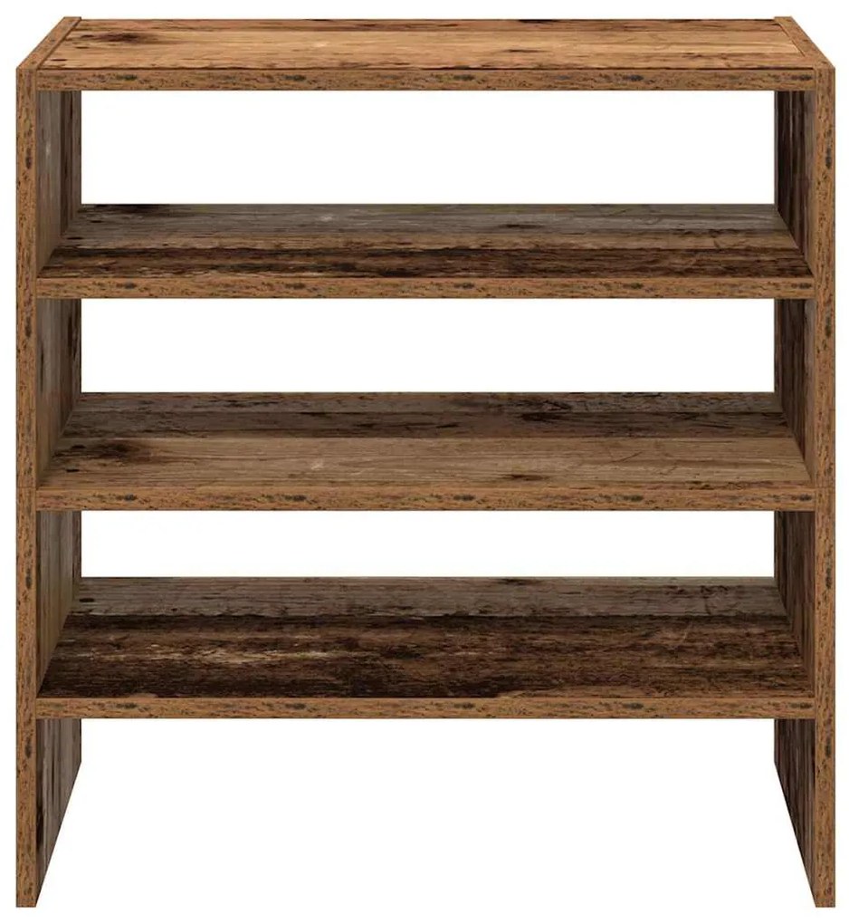 2 db antik fa színű cipőtartó állvány halmozható 60x30x30,5 cm