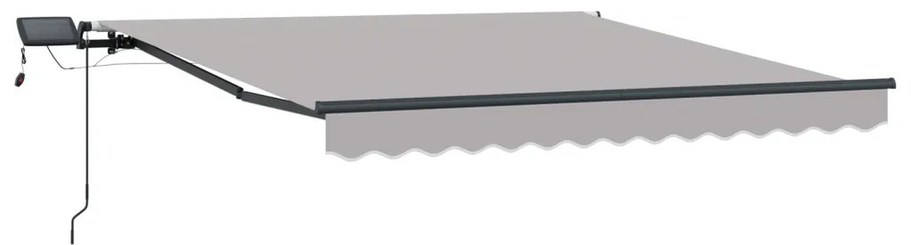 Manuális Behúzható Napellenző LED világosszürke 300x250 cm