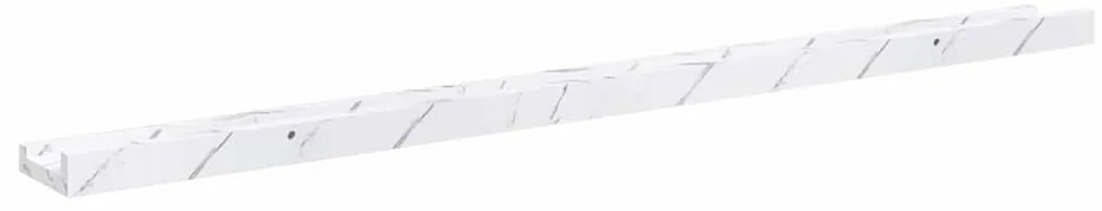 Falpolc polcokkal 4 pcs Fehér márvány 100 x 9 x 3 cm Faanyag