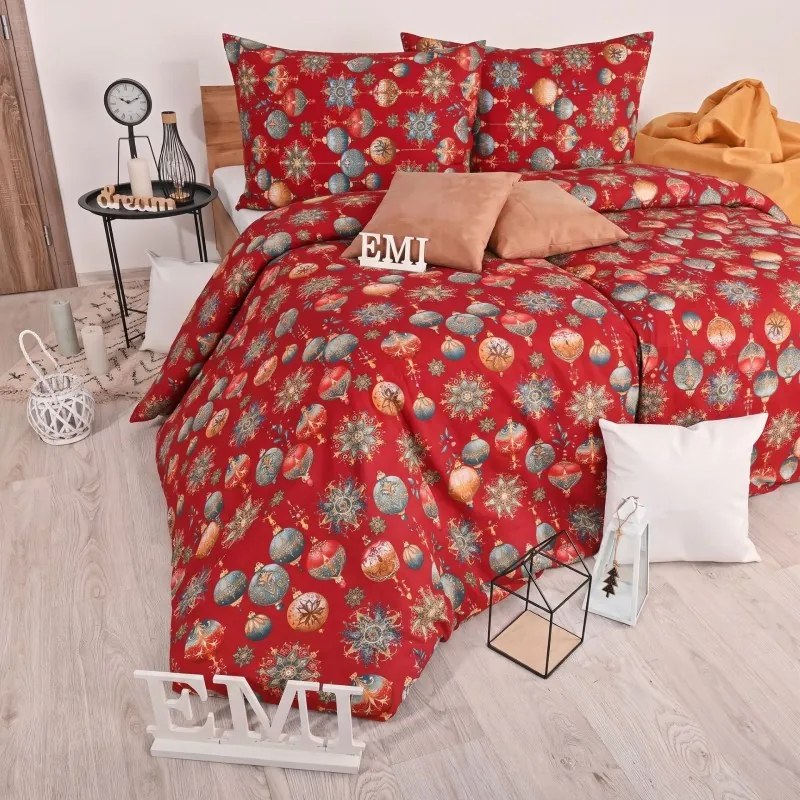 EMI Magic red karácsonyi pamut ágyneműhuzat