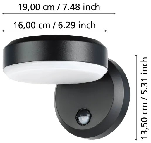 Eglo 900674 - LED Kültéri fali lámpa érzékelővel FORNACI 10,8/230V IP44