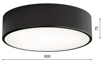 Fürdőszobai mennyezeti lámpa érzékelővel CLEO 2xE27/24W/230V átm. 30 cm fekete IP54