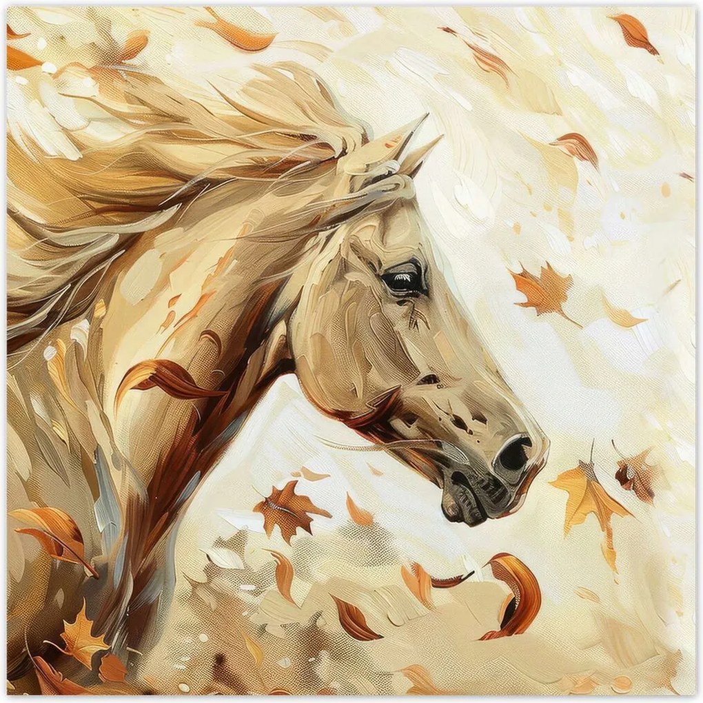 Poszterek 140x140 Ló az őszi levelek között