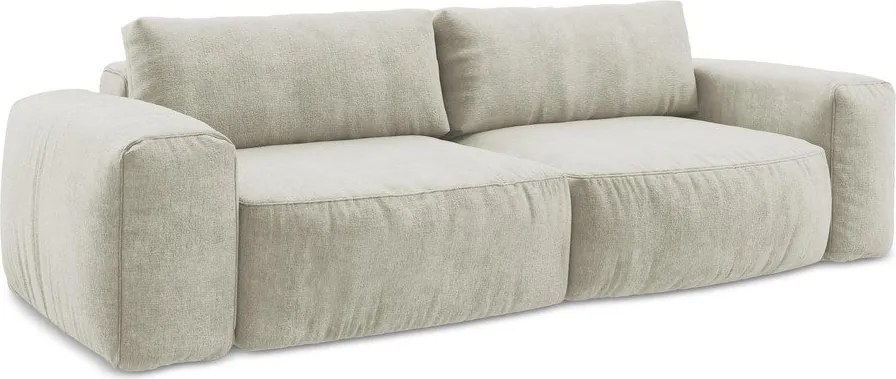 Bézs zsenília kinyitható kanapé 275 cm Kuki – Makamii