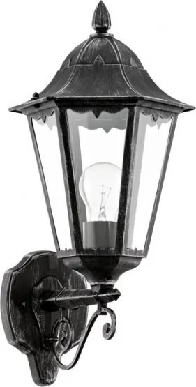 EGLO 93457 NAVEDO Klasszikus Kültéri Fali Lámpa Fekete, Átlátszó E27 IP44