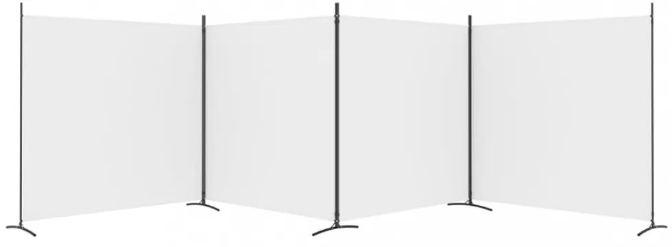 4 paneles fehér szövet térelválasztó 698x180 cm