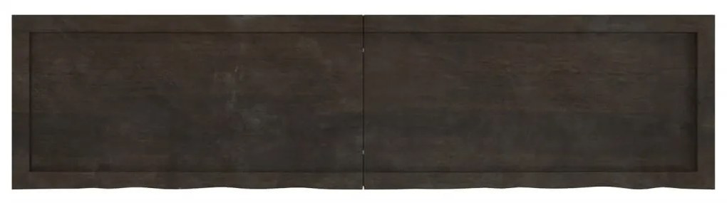 sötétbarna kezelt tömör tölgyfa fali polc 160 x 40 x (2-6) cm