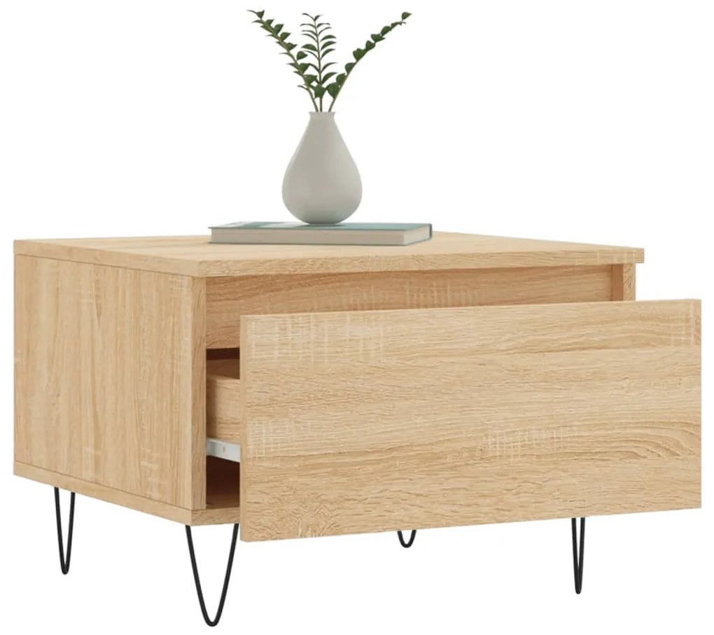 2 db sonoma tölgy szerelt fa dohányzóasztal 50 x 46 x 35 cm