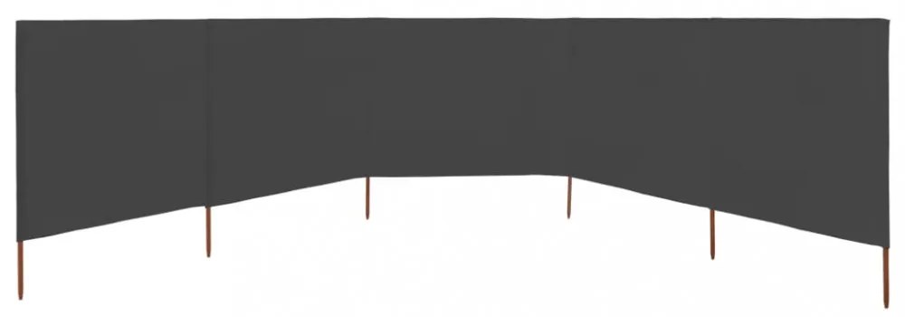 antracitszürke szövet 5-paneles szélfogó 600 x 120 cm