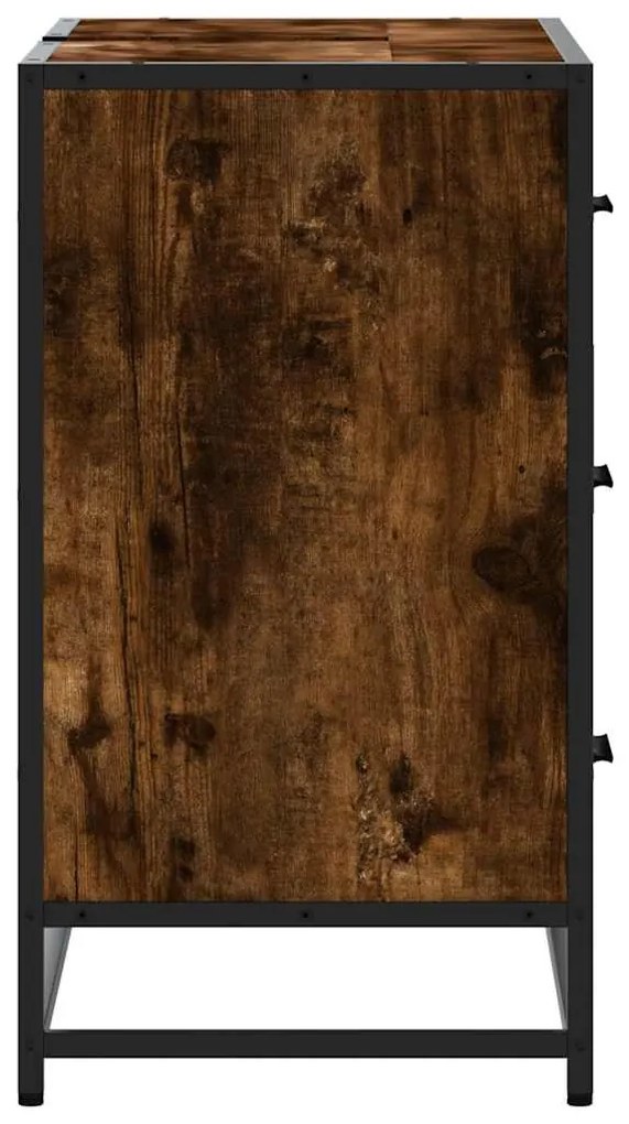 füstös tölgy szerelt fa fürdőszobai mosdószekrény 80x33x60 cm