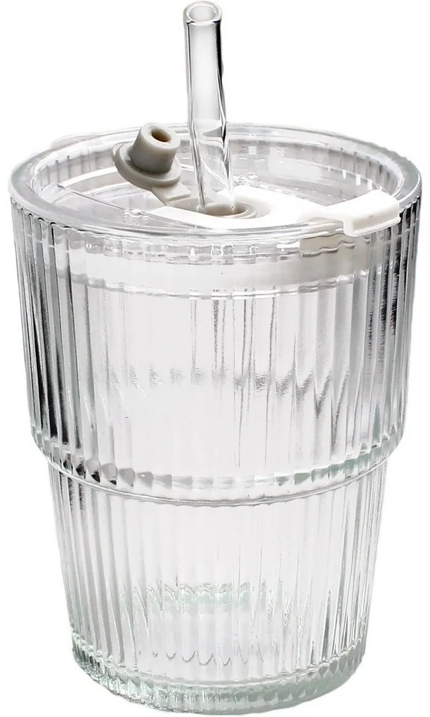 Toro Pohár szalmával 320 ml, 9,5 x 9,5 x 11,3 cm