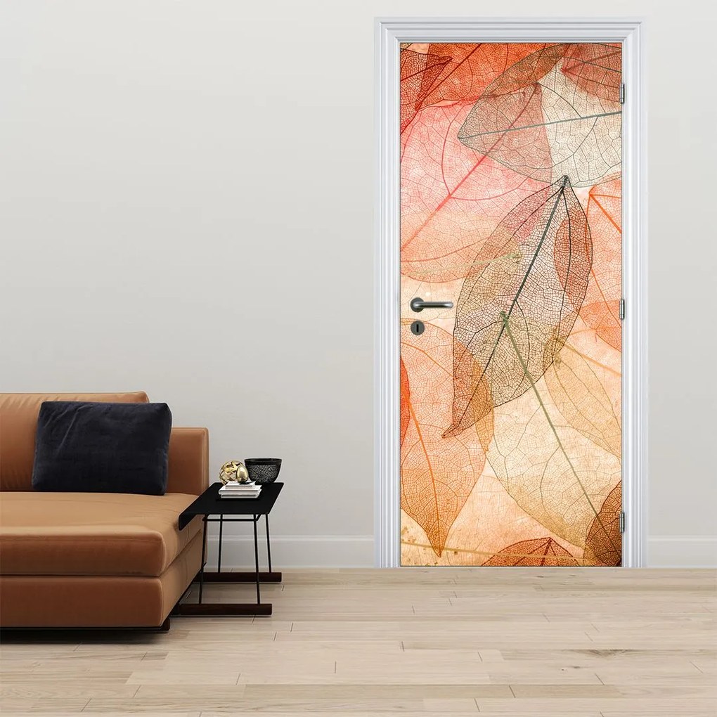 Fotótapéta ajtóra - Festett őszi levelek (95x205cm)