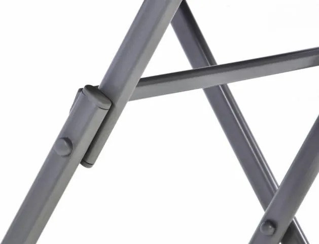 Kerti bisztróasztal üveg lehajtható asztallappal ezüst