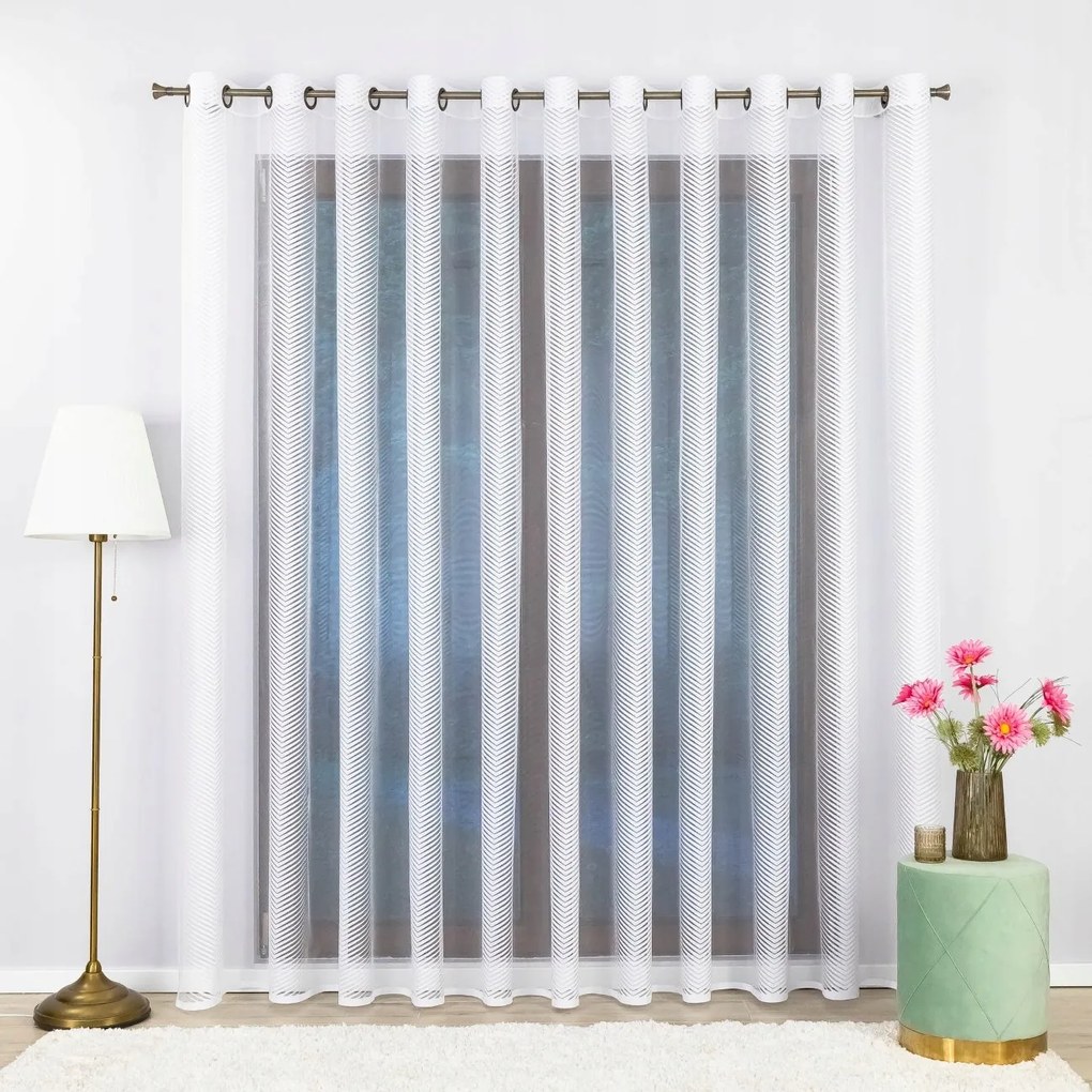 Kész Függöny Átvezető Csíkokkal Jacquard 550x220