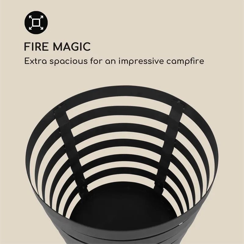 Blumfeldt Verus, tűzrakóhely, tűzrakó kosár, acél, stabilan álló, kemény, fekete