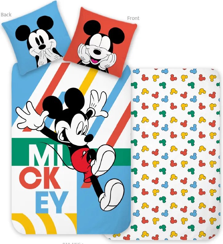 Disney Mickey Jump & Play gyerek, ovis ágyneműhuzat 100×135 cm, 40×60 cm