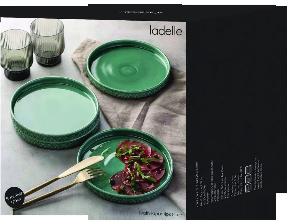 Türkiz porcelán desszertes tányér készlet 4 db-os ø 20 cm Heath Jade – Ladelle