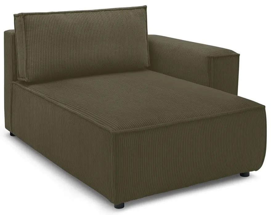 Világoszöld kordbársony kanapé modul (jobb oldali) Nihad modular – Bobochic Paris