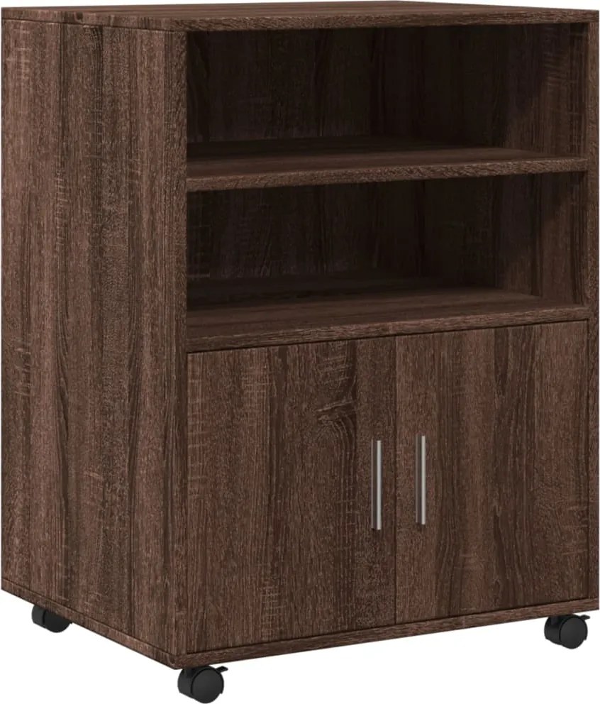 vidaXL barna tölgyszínű szerelt fa kerekes szekrény 60 x 48 x 81 cm