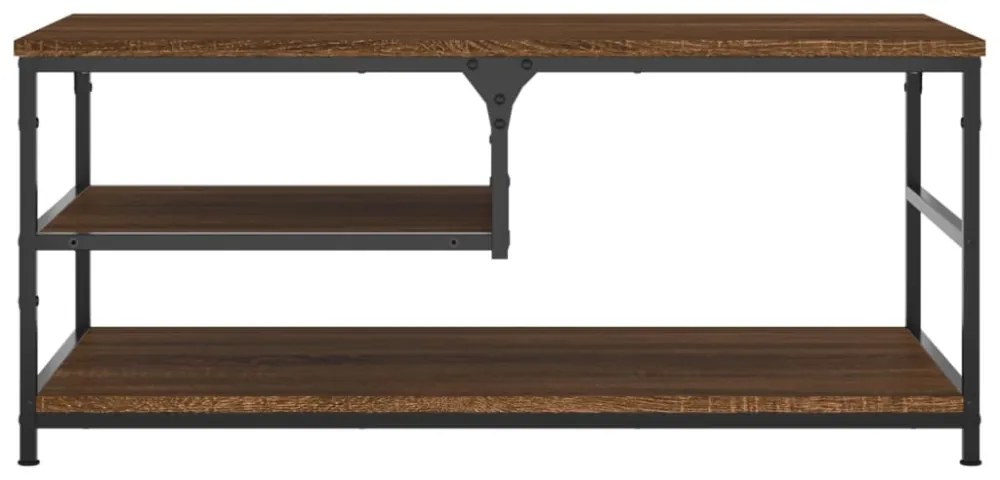 barna tölgyszínű szerelt fa dohányzóasztal 90 x 49 x 40 cm