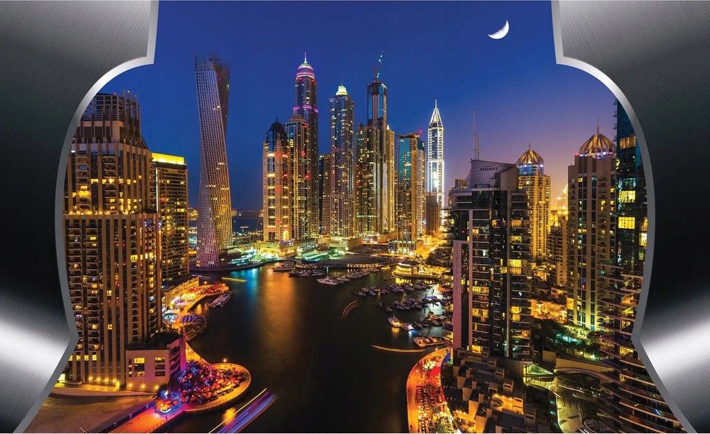 Fotótapéta Dubai éjszaka A fények városa luxus és modernitás 208x146 +ragasztó