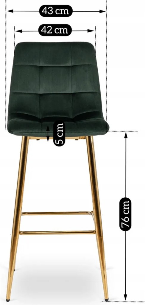 Bárszék zöld bársony, ARIEL