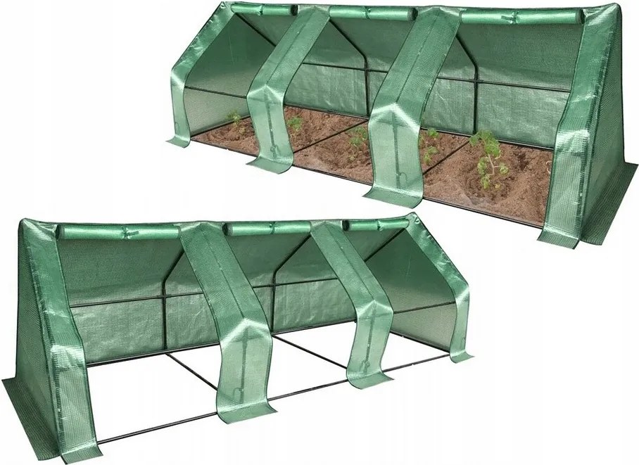 Kerti fóliás zöldségeskertek 295 x 95 x 95 cm