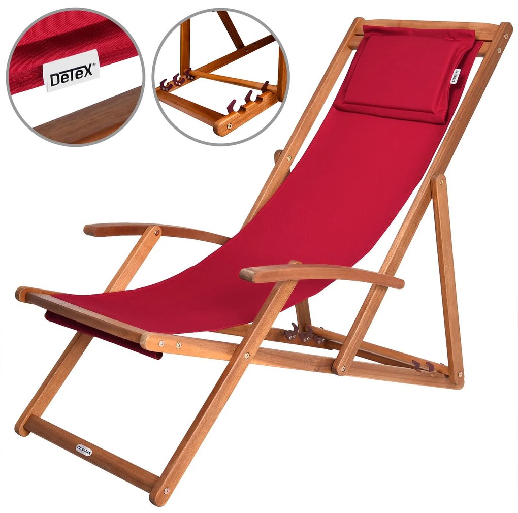 SIENA kerti nyugágy, 65x87x102cm, piros Casaria