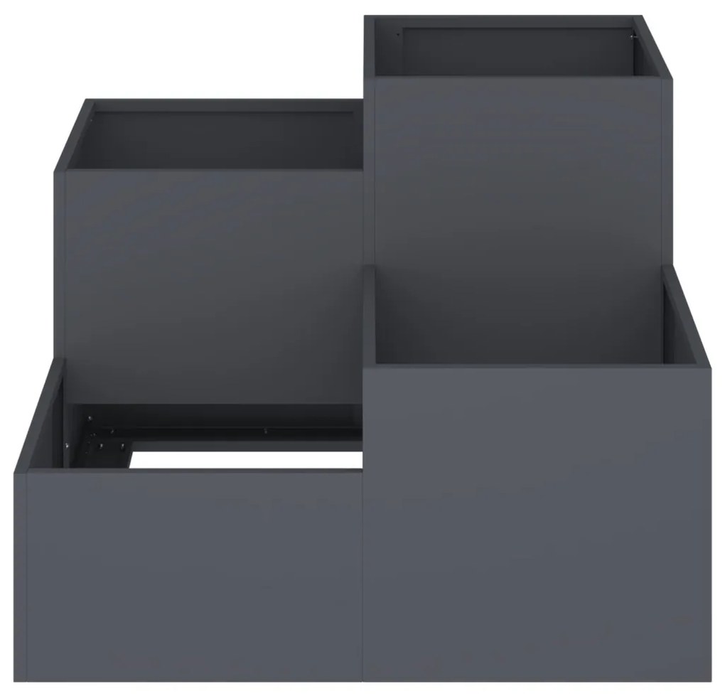 vidaXL Kerti cserép Antracit 100 x 100 x 60 cm Acél