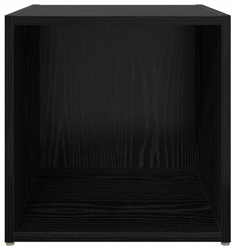 TV szekrény 4 pcs Fekete 37 x 35 x 37 cm Faanyag