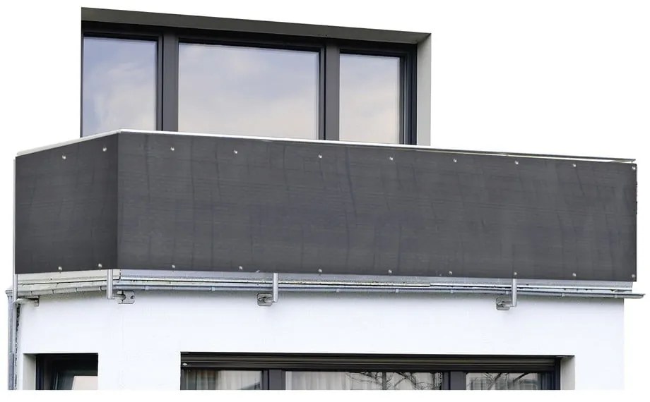 Fekete műanyag belátásgátló erkélyre 500x85 cm – Maximex